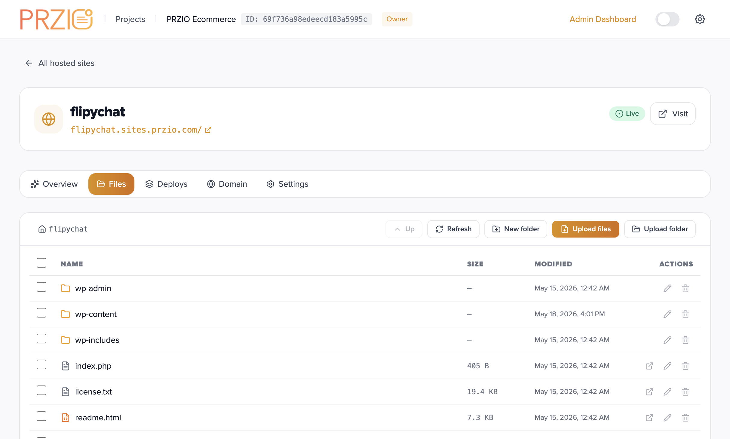 Web-based file manager