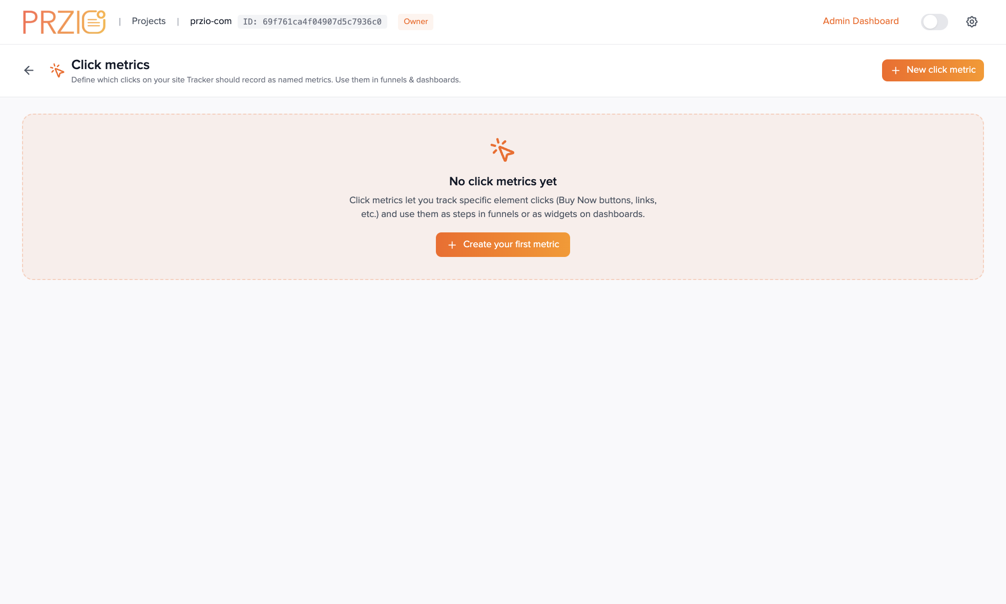 Click metrics manager