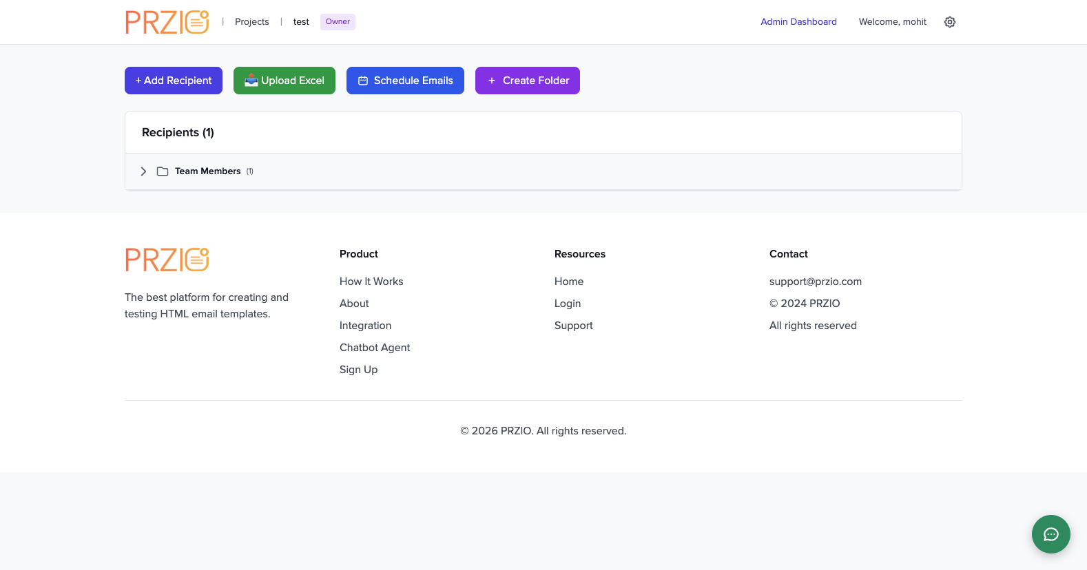 Project members page