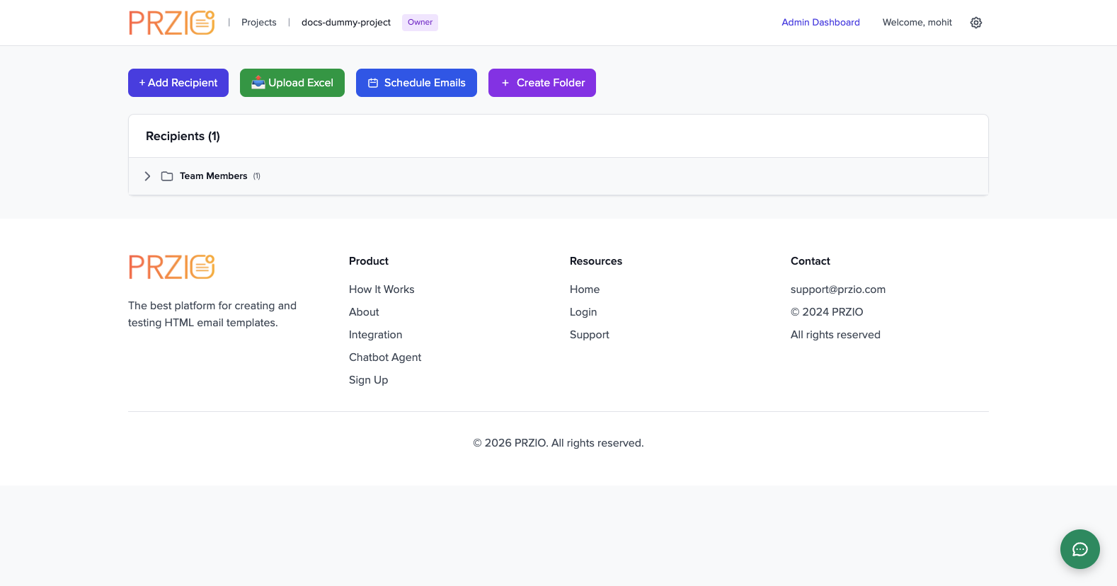Project members page
