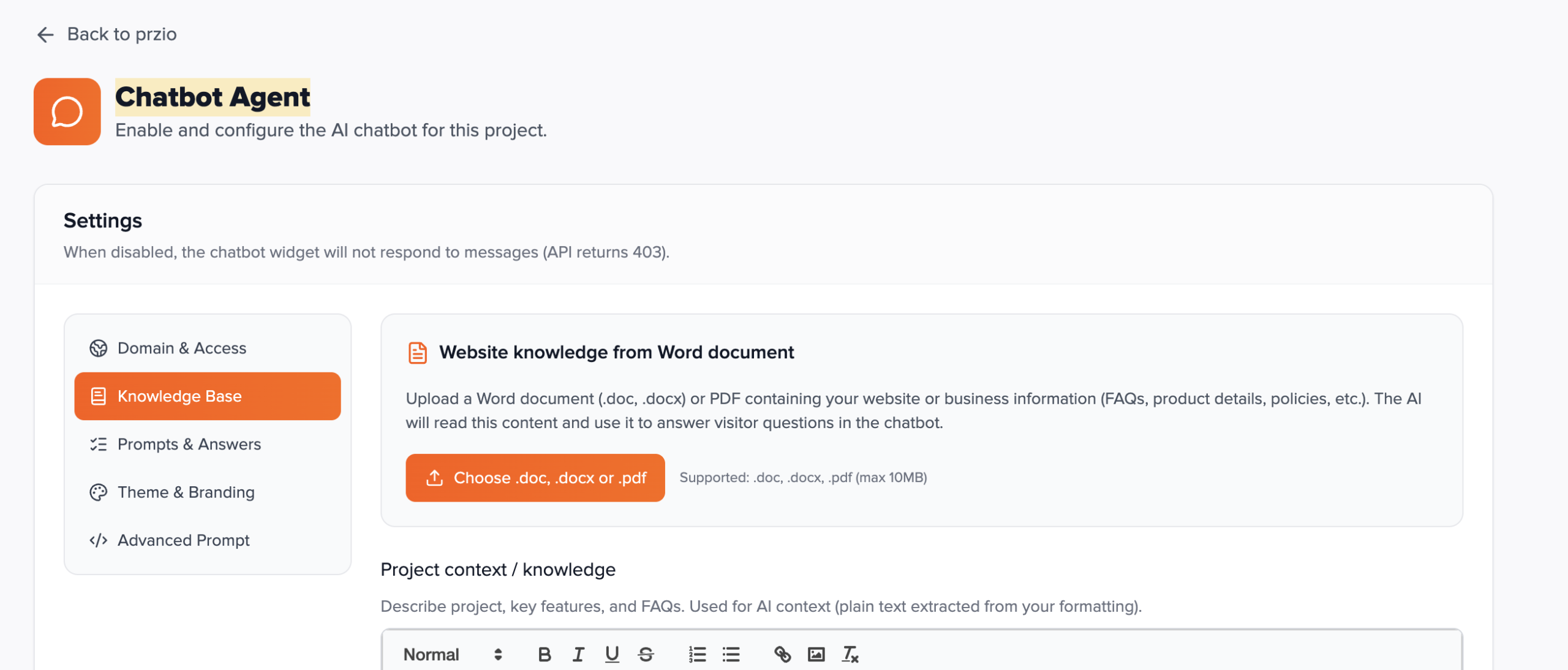 Widget on a live site