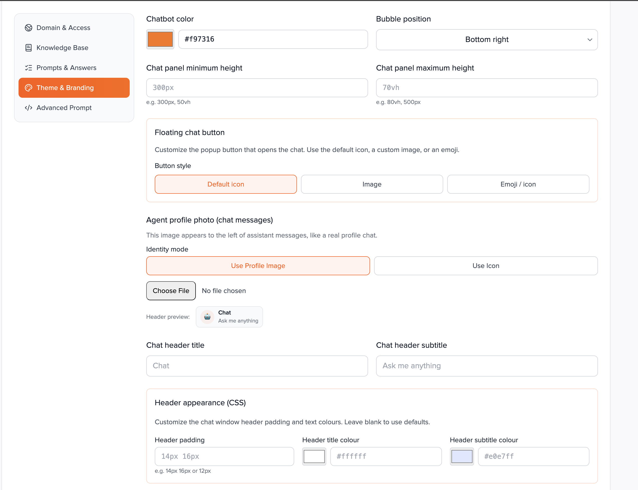 Widget on a live site