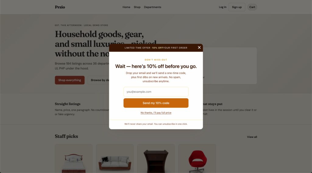 How to build an exit-intent popup for your storefront Through PRZIO